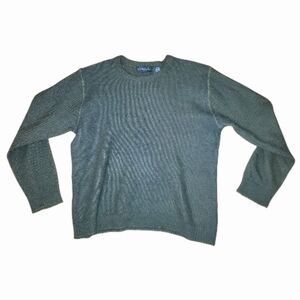 Merino Wool "Cotton Reel" Irish Moss Green Knit Sweater